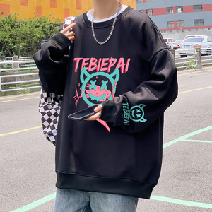 W331P35新款男士卫衣宽松无帽外套休闲套头小恶魔上衣
