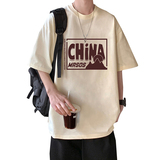 T682FP26新款重磅t恤男休闲半袖宽松潮流男装短袖纯棉上衣，男装T恤，星座304A