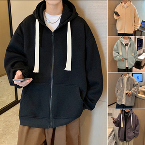 H175加绒FP65新款60%棉卫衣外套男加厚加绒连帽开衫夹克