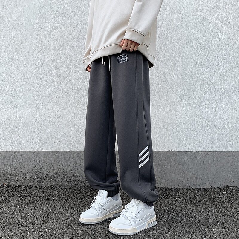 K889FP55新品裤子男垂感阔腿宽松运动束脚卫裤休闲长裤,男装休闲裤,星座304A