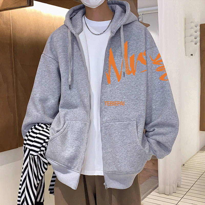 H181FP72新款60%棉加厚加绒卫衣外套男宽松连帽夹克,男装卫衣,星座304A