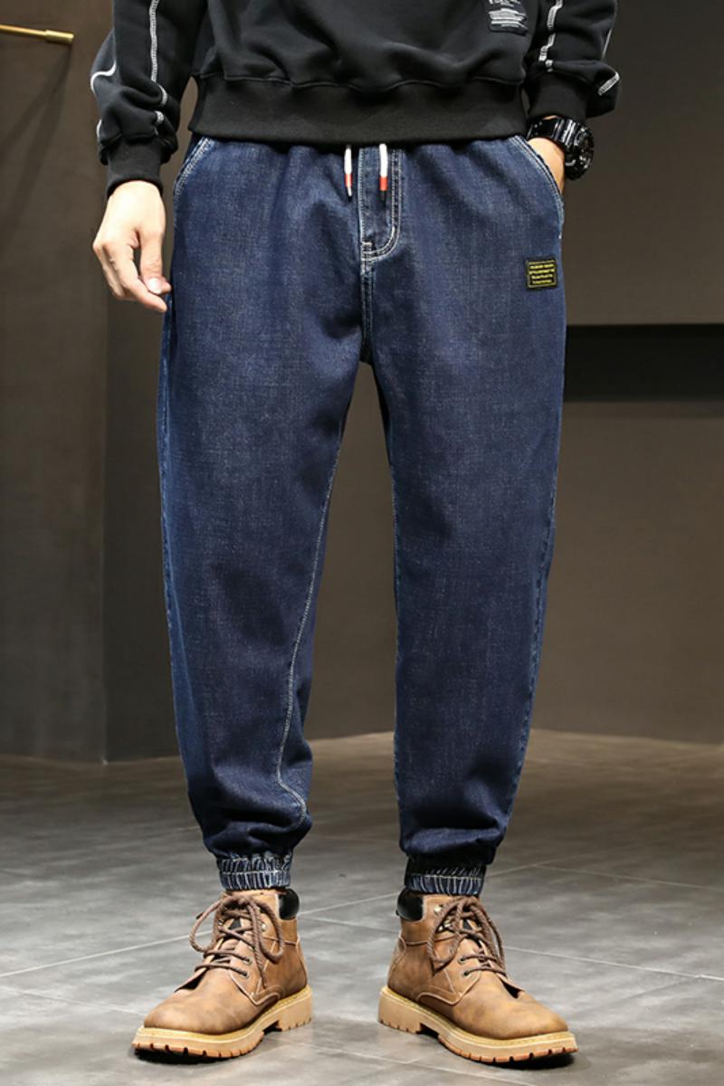 XZ304B-2-B新款宽松休闲男士牛仔裤大码哈伦裤加厚日系,男装牛仔裤,星座304A