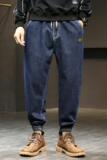 XZ304B-2-B新款宽松休闲男士牛仔裤大码哈伦裤加厚日系，男装牛仔裤，星座304A