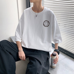 XZ304A-ST596P25港风笑脸男士短袖t恤夏季新款ins潮牌简约潮流图片