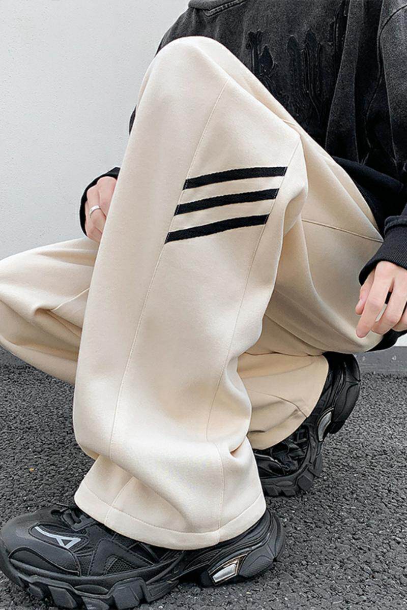 K897FP55新品休闲裤子条纹垂感宽松直筒阔腿拖地裤,男装休闲裤,星座304A