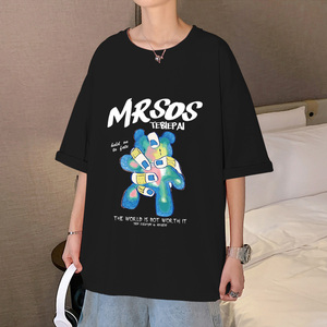 XZ304A-ST368C新款短袖男士潮牌港风t恤夏季新款时尚卡通潮流图片