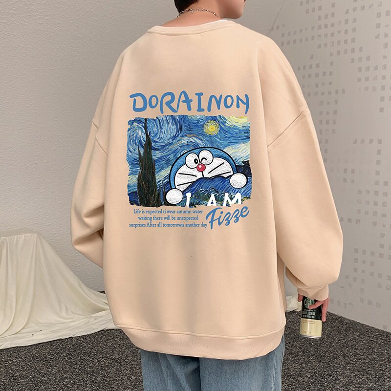 W538FP35新品卫衣男oversize宽松圆领长袖男装上衣服休闲打底衫,男装卫衣,星座304A
