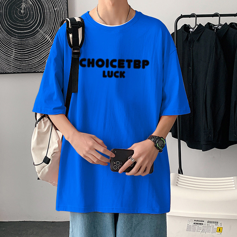 XZ304-11T582CP25潮短袖t恤男生字母印花圆领小众纯棉,男装T恤,星座304A