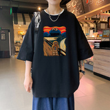 XZ304A-1-ST337CP25潮港风t恤男短袖潮牌夏季卡通动漫宽松小众，男装T恤，星座304A
