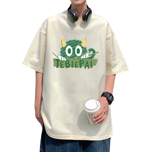 T695FP26新款短袖T恤男男装设计感打底衫重磅纯棉半袖上衣服图片