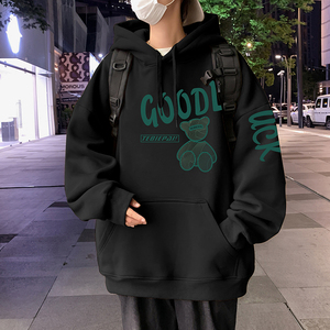CM018FP60加绒65新款纯棉连帽套头卫衣男情侣外套宽松上衣服图片