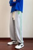 K871P45新款阔腿束脚休闲运动裤vibe风长裤刺绣条纹卫裤男，男装休闲裤，星座304A