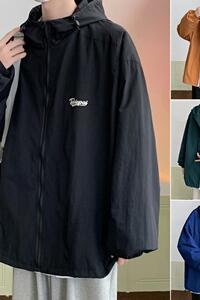 H171D新品宽松日系冲锋衣夹克男开小众运动登山服连帽衫图片