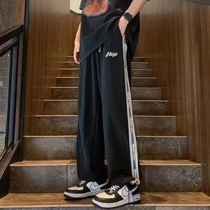 K888DP50新款INS裤男直筒美式潮牌运动裤宽松阔腿拖地长裤子图片