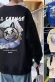 W382加绒C新品加绒加厚男士卫潮流圆领外套，男装卫衣，星座304A