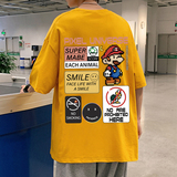 XZ304-T868CP26新款设计感印花短袖T恤纯棉玛丽印花潮流，男装T恤，星座304A