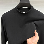 德绒打底衫 男士 半高领保暖冬季 内搭纯色青年T恤打底长袖 卫衣