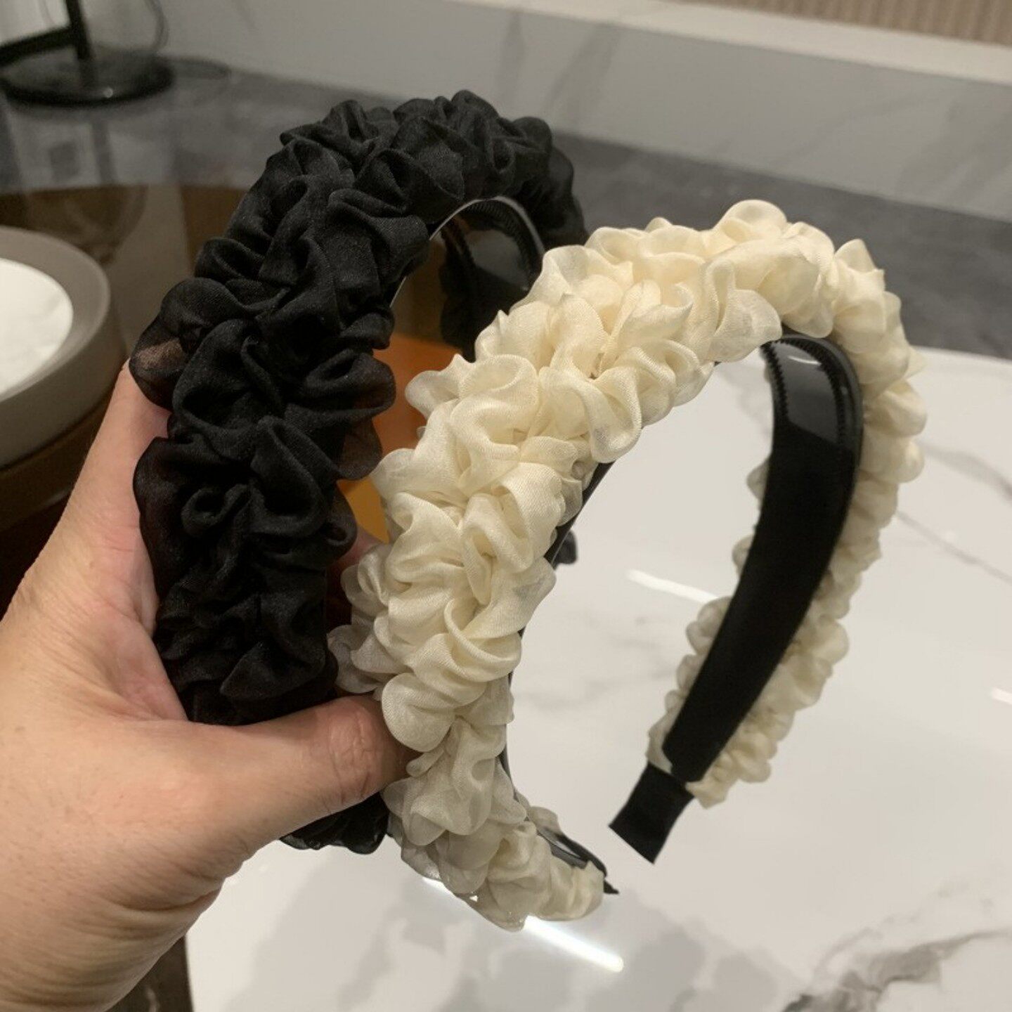 网纱褶皱发箍韩版网红显脸小头箍