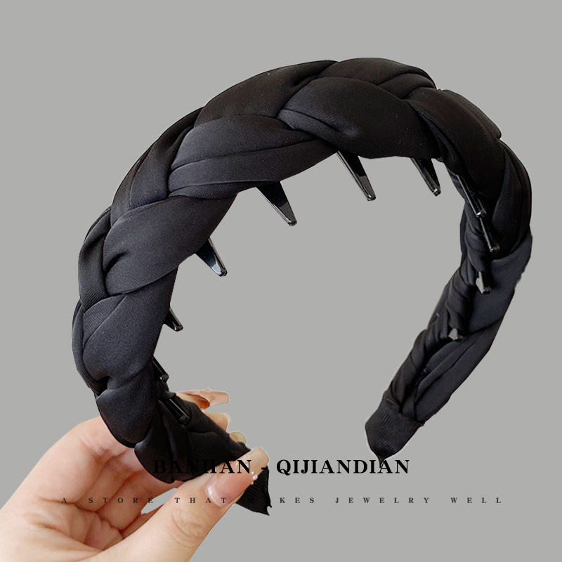 2025新款缎面波浪加宽麻花发箍
