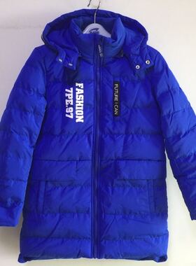 七波辉童装B130123中长款厚棉衣正品男童保暖加厚棉服休闲厚外套