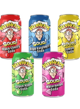 Warheads Sour Soda美国进口弹头牌水果味暴酸 味道奇特碳酸汽水