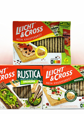 Leicht & Cross Bread德国劳斯克斯黑麦三种谷物脆面包干饼干125g