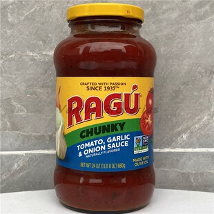 680g美国乐鲜蘑菇 蔬菜烤蒜洋葱风味意粉酱Ragu Tomato Sauce