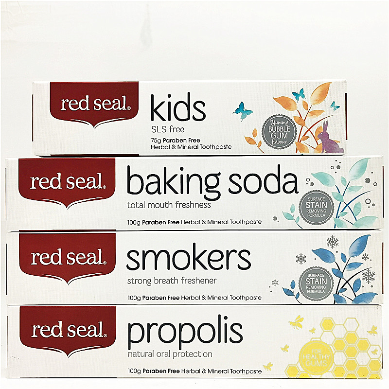 red seal toothpaste新西兰进口红印儿童 蜂胶 去渍 小苏打牙膏