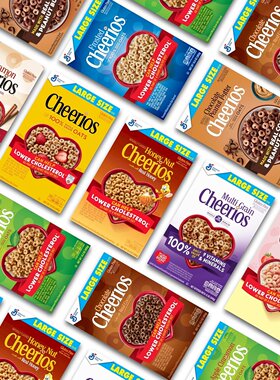 Cheerios美国通用磨坊将军牌蜂蜜坚果苹果肉桂燕麦圈儿童早餐麦片