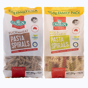 Spirals澳冠無麩質(zhì)低鹽少脂蕎麥 350g Orgran Pasta 蔬菜螺旋意面