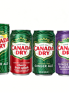 Canada Dry Ginger Ale原装进口生姜味可乐型碳酸饮料干姜水汽水