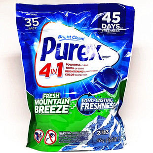 普雷克斯4合1山风香型洗衣凝珠35粒装Purex Mountain Detergent