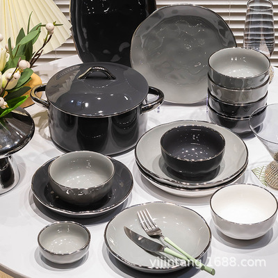 SONICE碗碟套装家用现代高级感轻奢网红爆款22新款碗盘碗具餐具