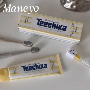 嘴巴好香▲ 韩国teechika微笑牙膏去黄臭防蛀水口气清新去垢含氟