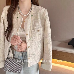 春 复古气质绣花小个子上衣女装 特价 8022重工刺绣国风短外套新中式
