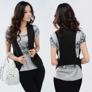 2019韩版大码女装胖mm款马甲 修身显瘦坎肩背心时尚马夹女春夏潮