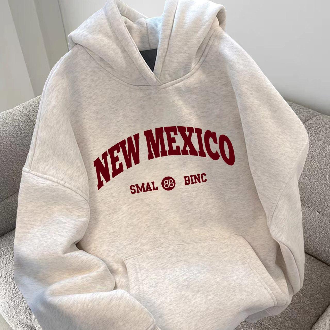 美式高街字母印花连帽卫衣