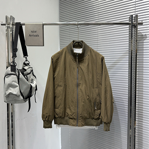 秋季新款日系立领棒球服夹克2025男士百搭纯色工装休闲宽松外套潮