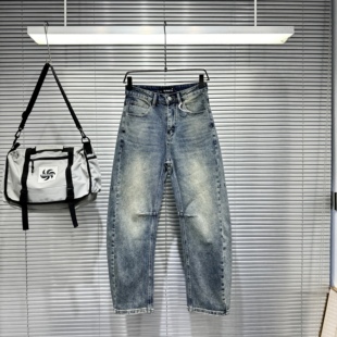 三体2025秋季新款男士牛仔裤直筒弯刀百搭休闲长裤子潮流帅气裤子