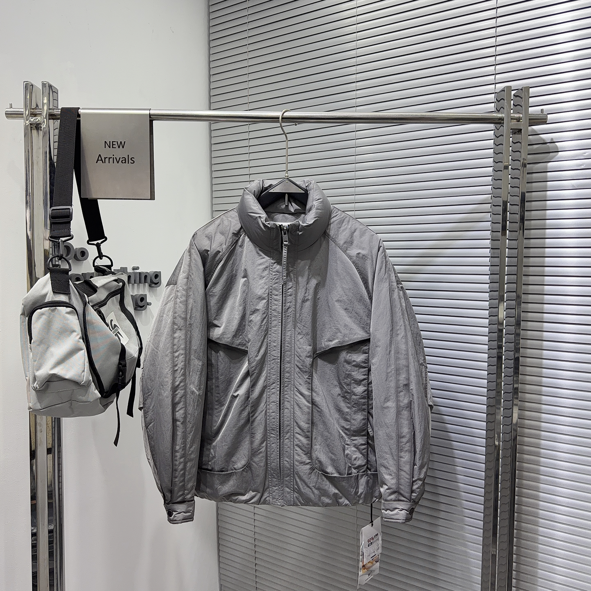 M3冬季新款男士立领羽绒服美式水洗渐变保暖宽松休闲百搭工装外套