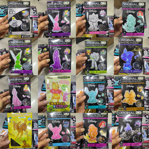 日本HANAYAMA水晶3D立体拼图模型迪士尼公主 巴斯光年 史迪仔维尼