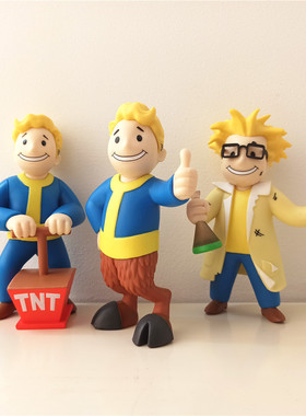 正版Fallout辐射4公仔VaultBoy辐射小子周边手办人偶模型车载摆件