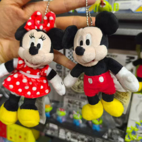 日本迪士尼正品 米妮米奇卡通毛绒公仔钥匙扣钥匙圈 包包挂件日单