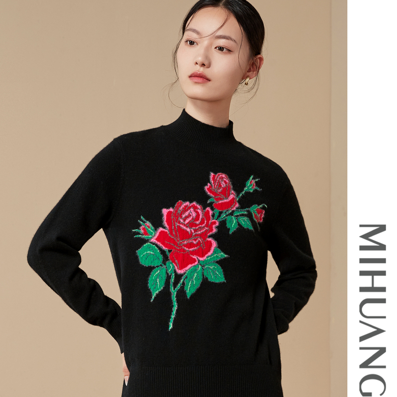 米皇新款高领时尚羊绒衫