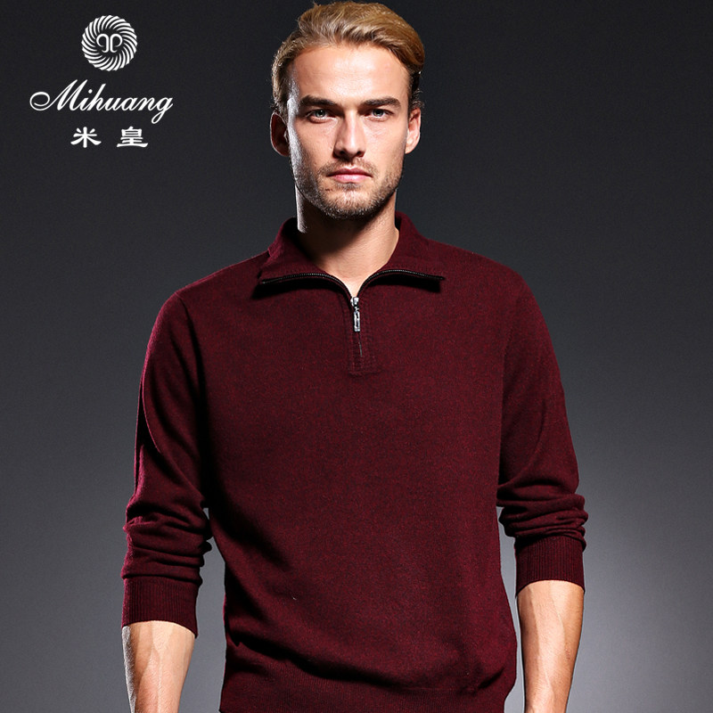 Mihuang quality goods Autumn and winter Half a zipper Easy Solid fashion leisure time Cashmere sweater Pure Cashmere Knitted sweaterin the Men's clothing, Knitwear/Sweaters  category - from Buy2taobao.com to provide professional Taobao agent buy service