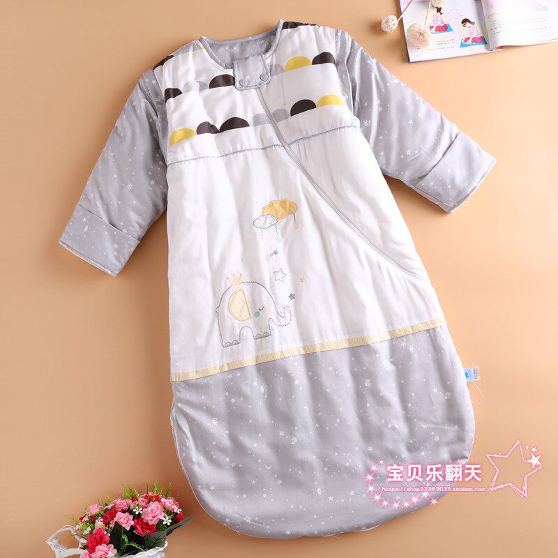丽婴房专柜婴儿秋冬纯棉防踢睡袋被宝宝带袖防踢保暖抱抱睡袋