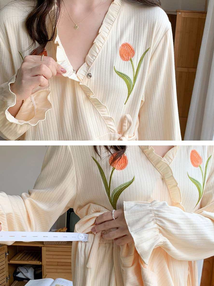 珈莹艾月子服春秋纯棉3月份产后哺乳家居服4待产怀孕冬孕妇睡衣