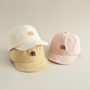 春夏秋季宝宝软檐鸭舌帽子婴幼儿童男女孩小象纯棉防晒遮阳太阳帽