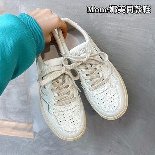 春季 超火娜美真皮厚底韩国休闲小众板鞋 女2022年新款 原创小白鞋 潮