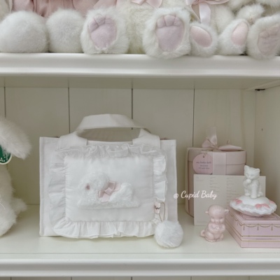 Cupid Baby 可爱的兔子商店2.0 # 纯白花边枕头 原创手作手拎包